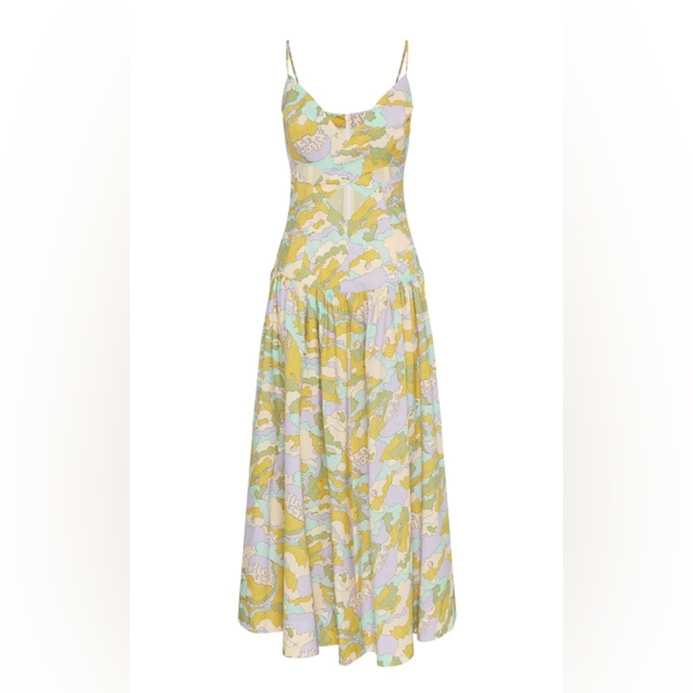 Alemais Pastel Yellow and Green Maxi Dress